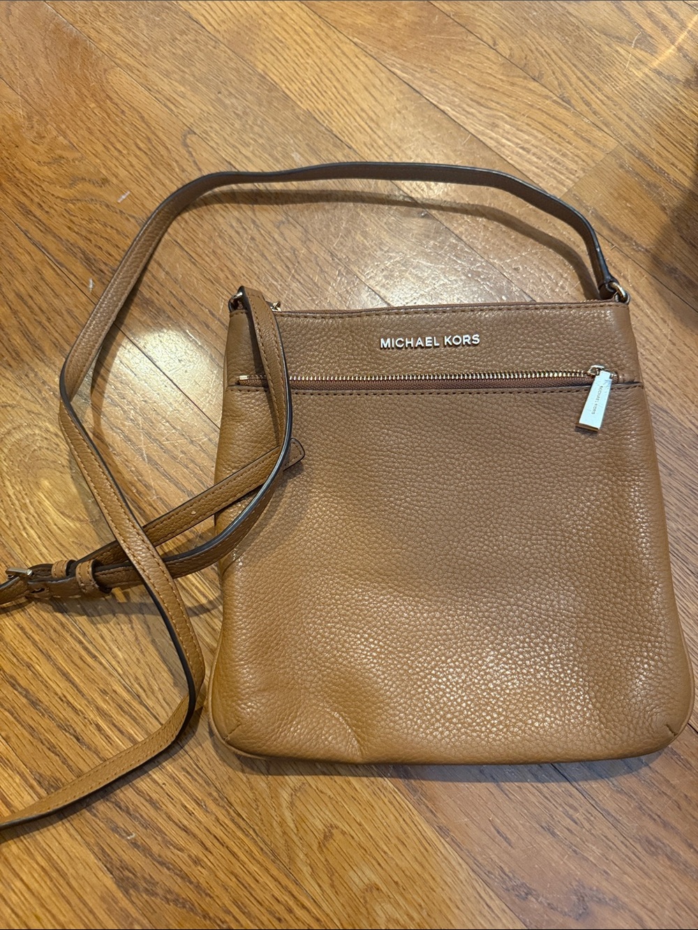 Michael Kors Brown Pebbled Leather Crossbody Bag